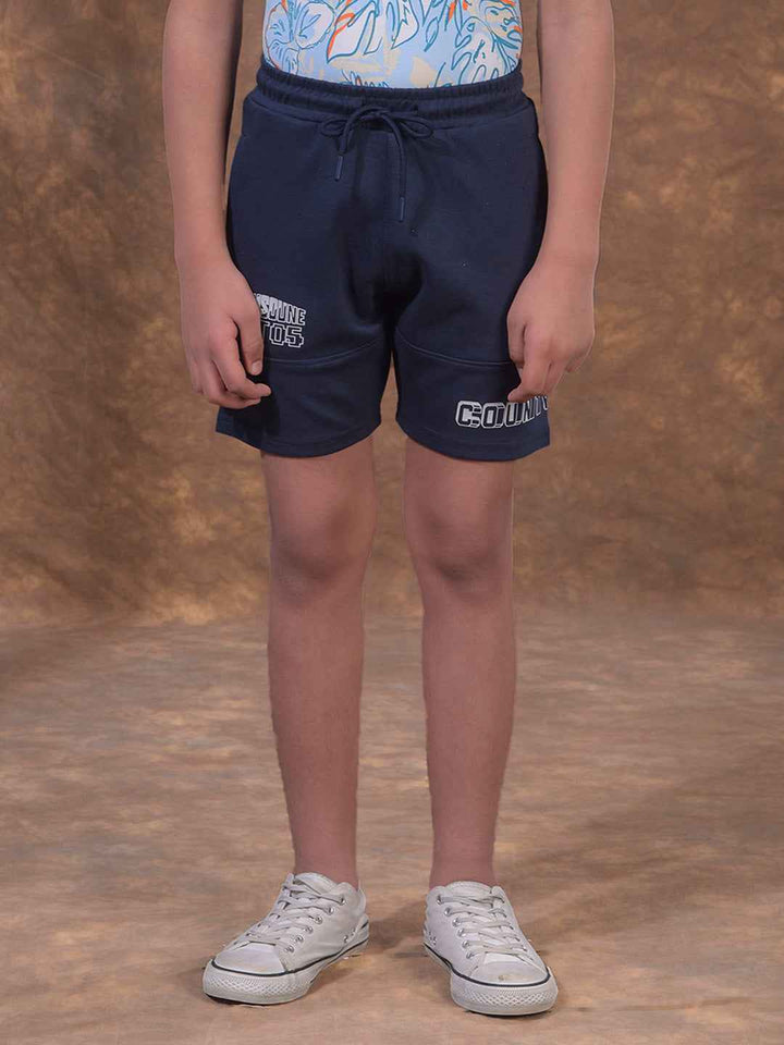 Navy Blue Athleisure Shorts