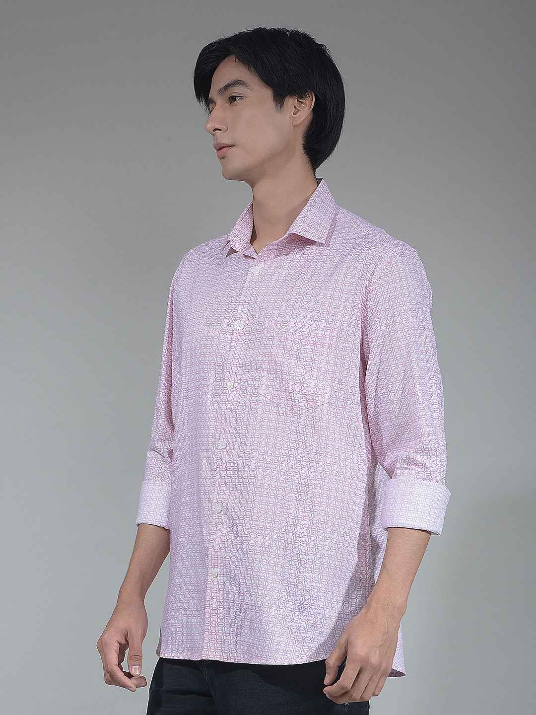 Pink Printed Modal Shirt