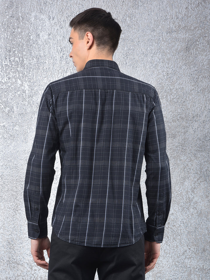 Black Checked Shirt-Men Shirts-Crimsoune Club