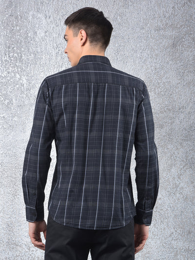 Black Checked Shirt-Men Shirts-Crimsoune Club