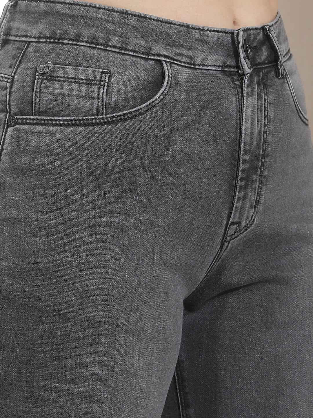 Sleek Grey Straight Jeans