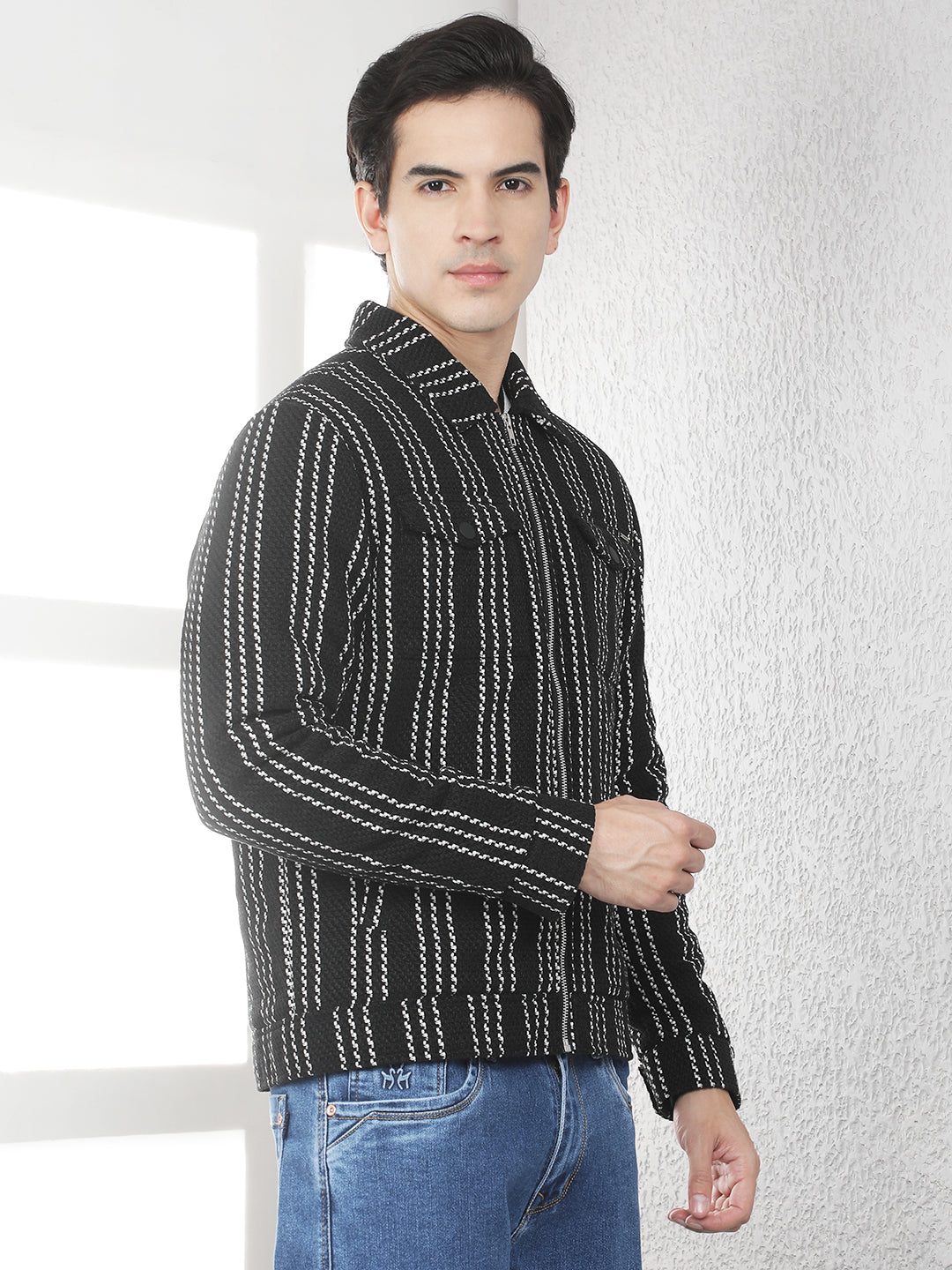 Black Vertical Stripes Shacket