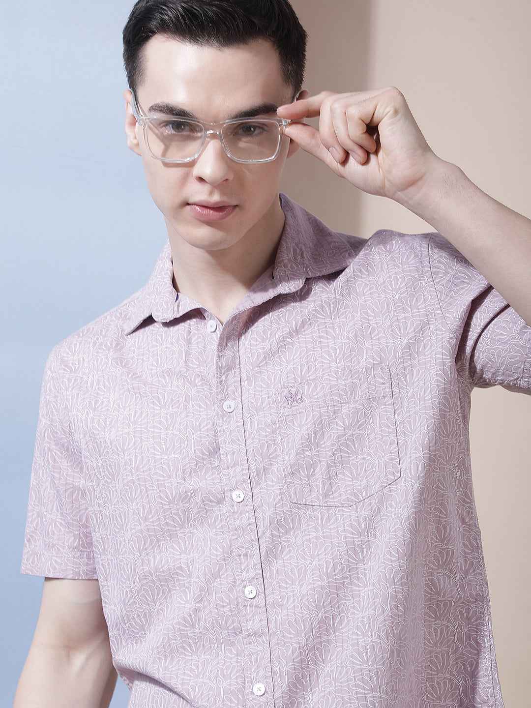 Purple Floral Print Shirt
