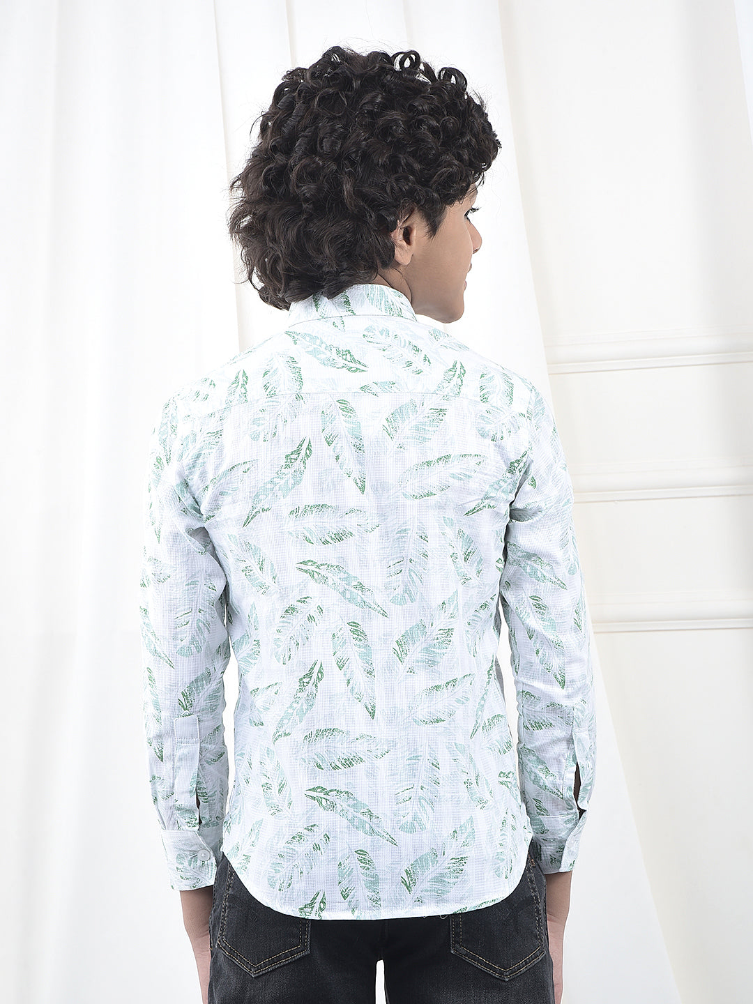 Green Floral Print 100% Cotton Shirt