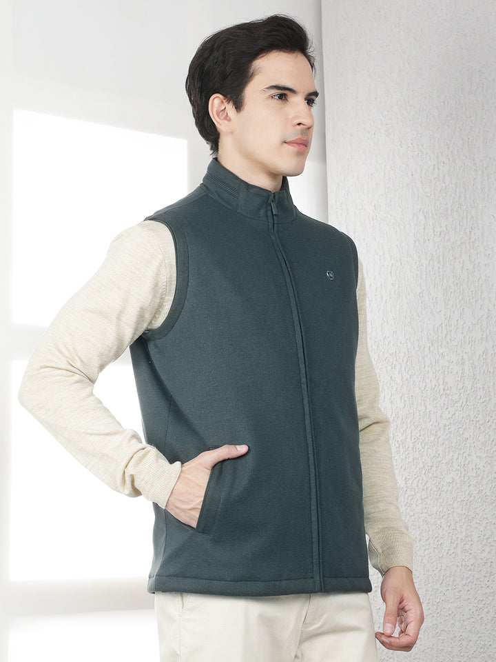 Teal Green Sleeveless Jacket