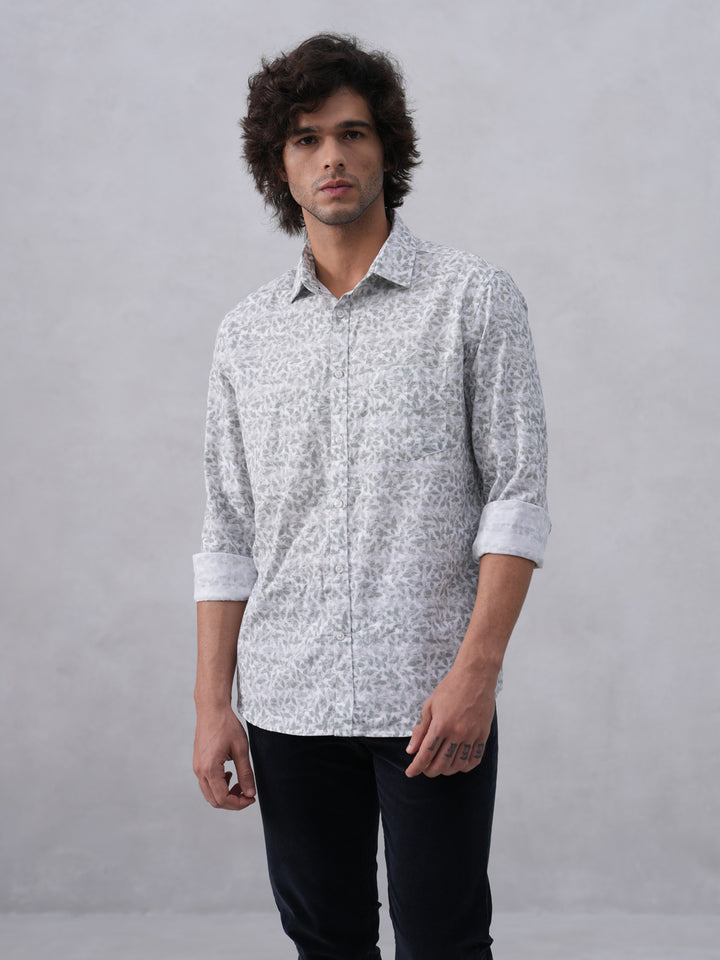 Pastel Green Printed Shirt