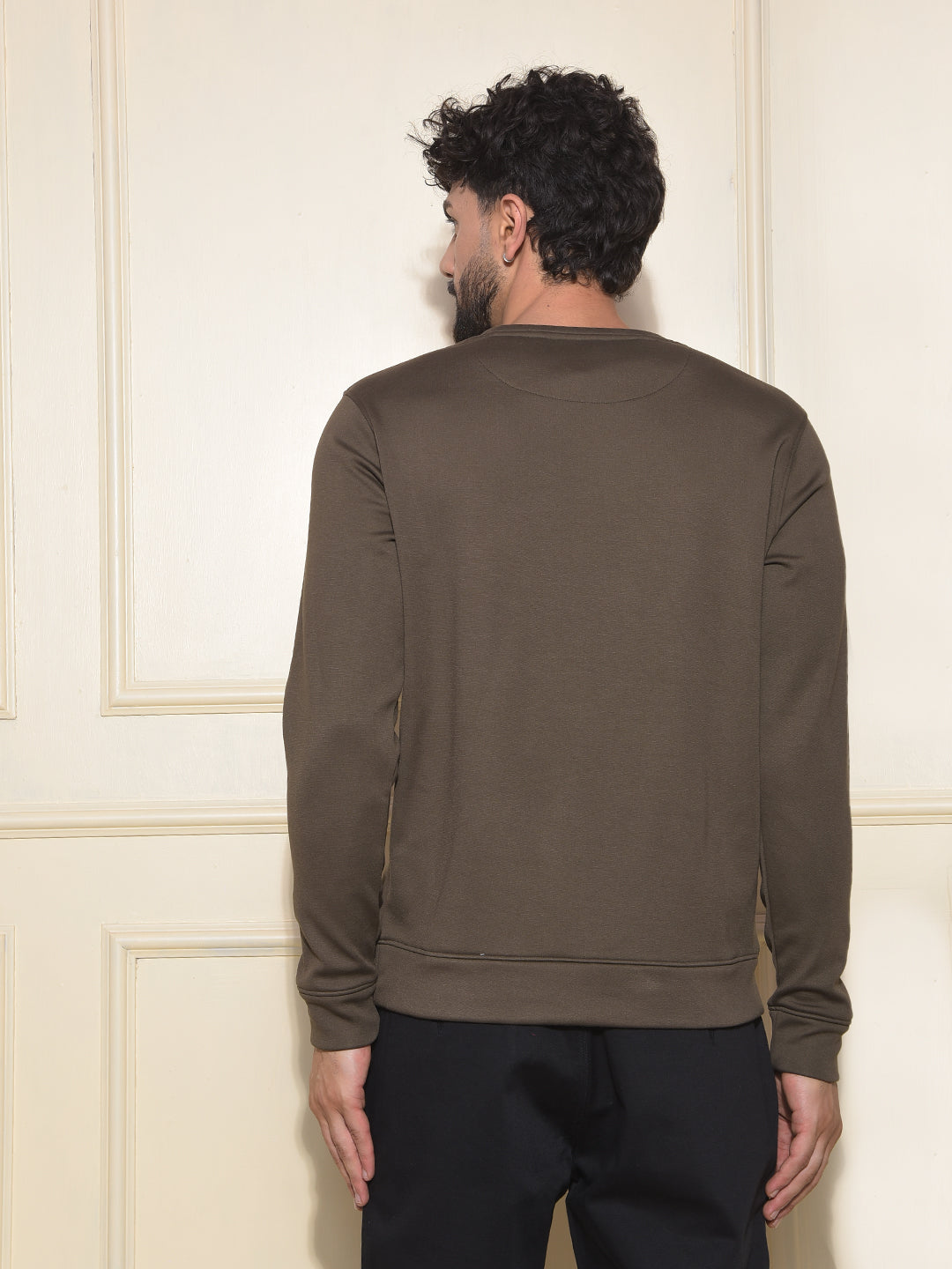 Olive Graphic Print Sweatshirt