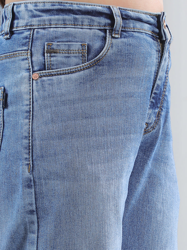 Blue Straight Stretchable Jeans