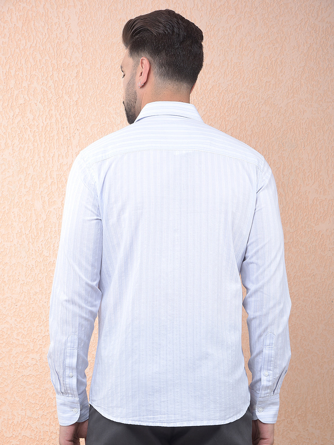 Purple Vertical Stripes 100% Cotton Shirt