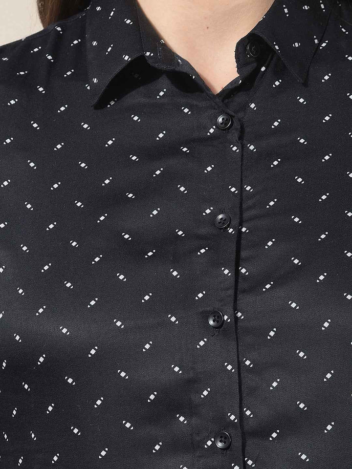 Black Printed Modal Shirt