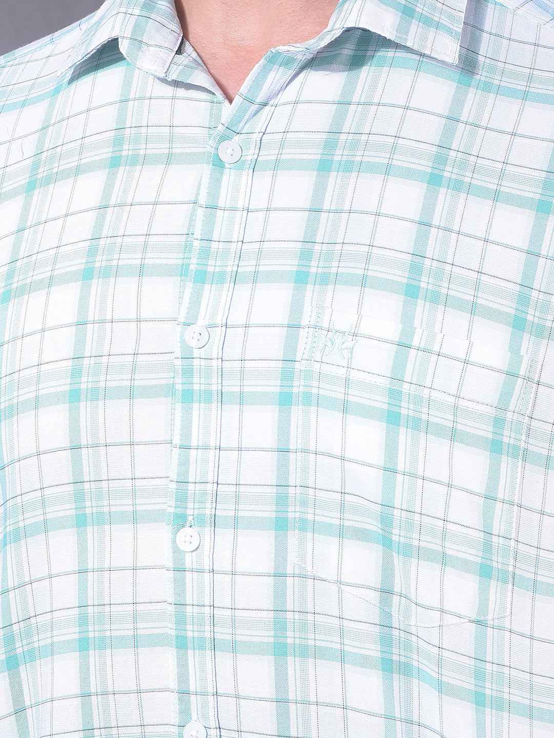 Green Checked 100% Cotton Shirt