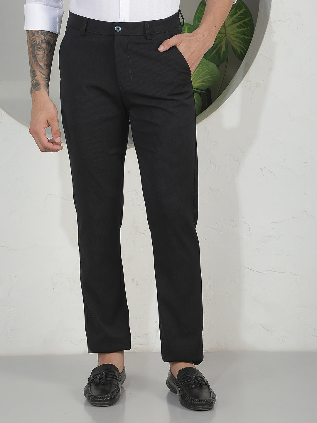 Navy Blue Printed Trousers