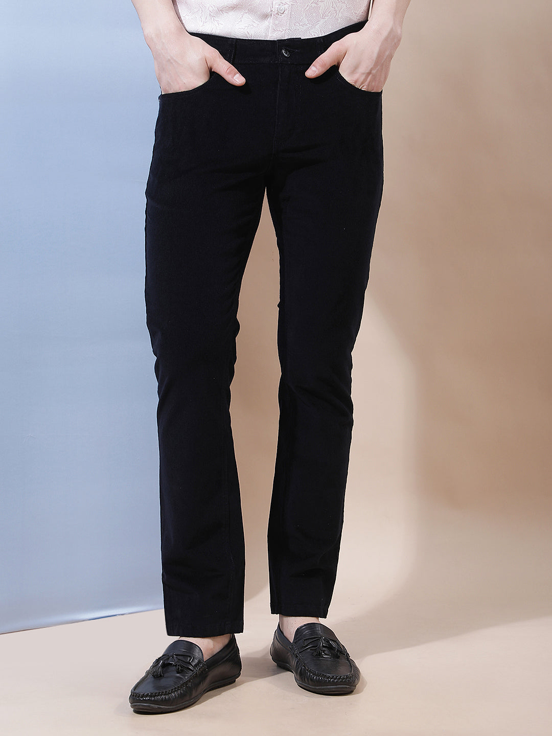 Navy Blue Corduroy Trousers
