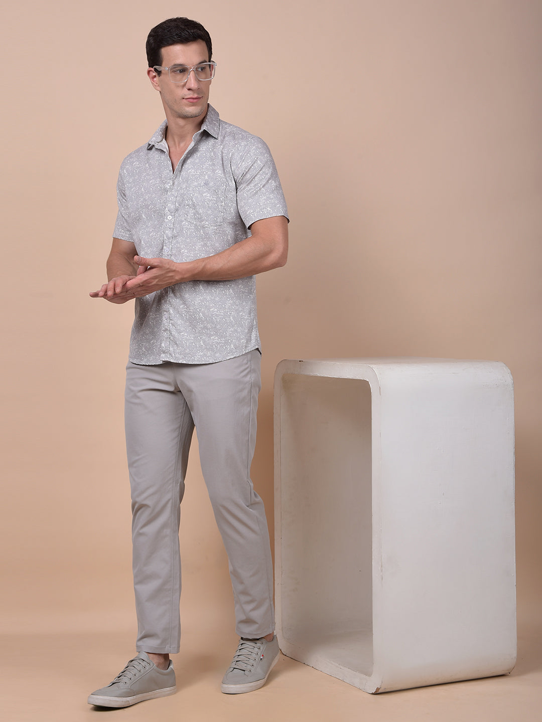 Iconic Grey Printed Shirt
