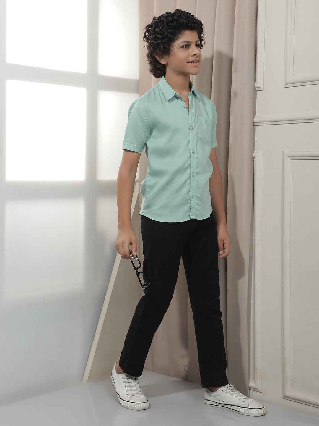 Mint Mist Green Linen Shirt