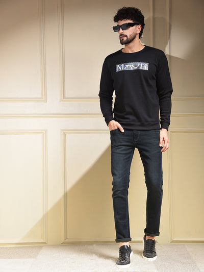 Black Graphic Print Sweatshirt