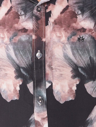 Brown Floral Print Shirt