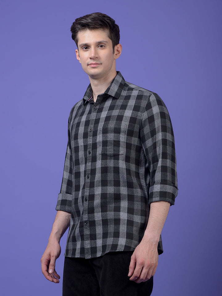 Black Checked 100% Cotton Shirt