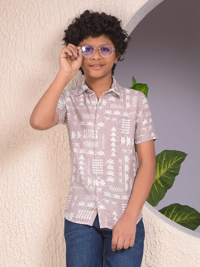 Purple Printed 100% Cotton Shirt