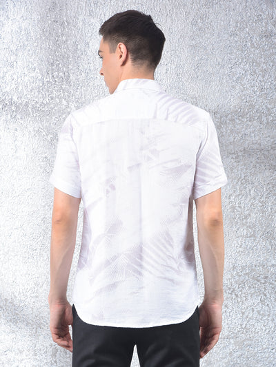 Beige Printed 100% Cotton Shirt