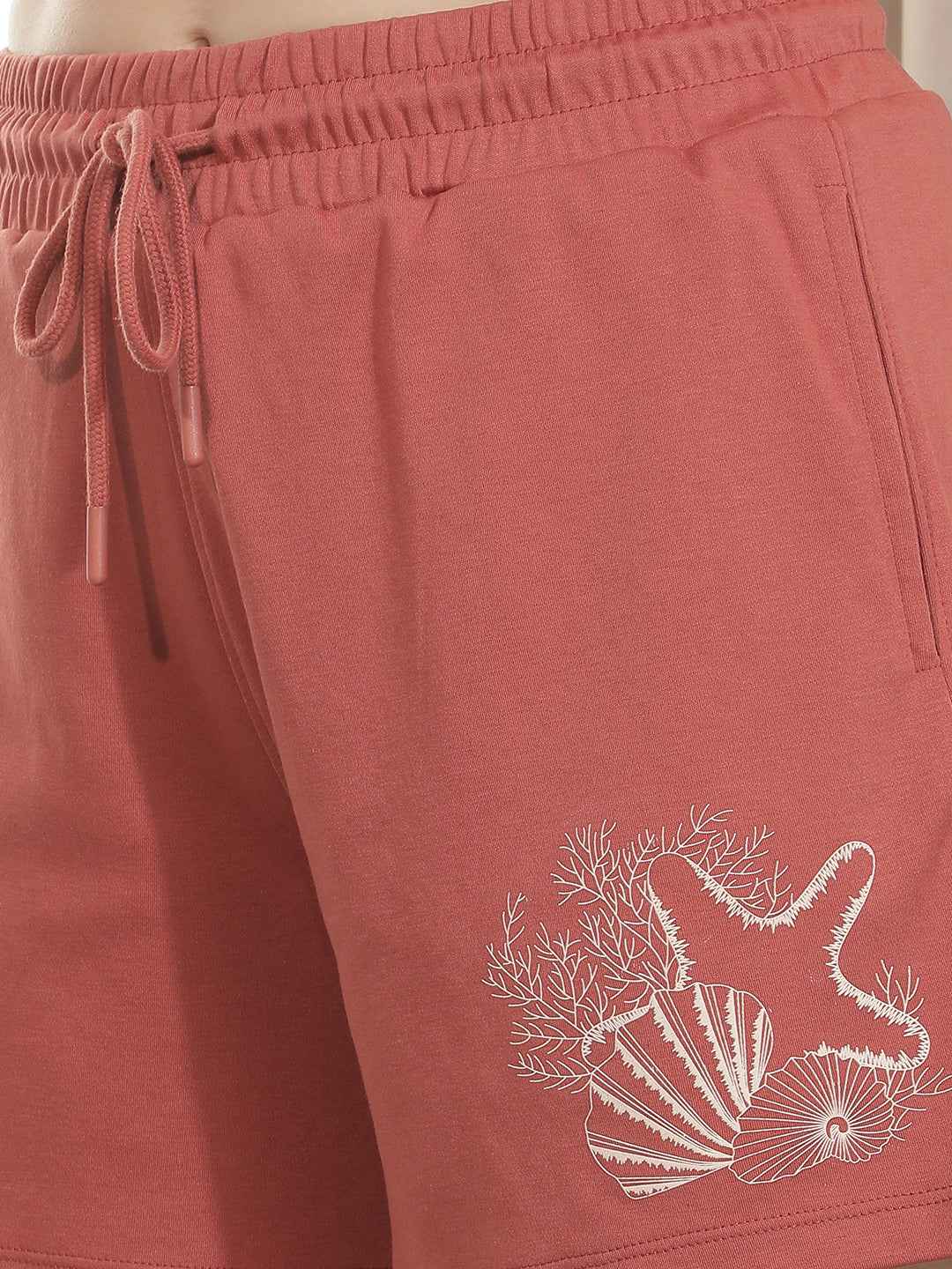 Red Graphic Printed Shorts