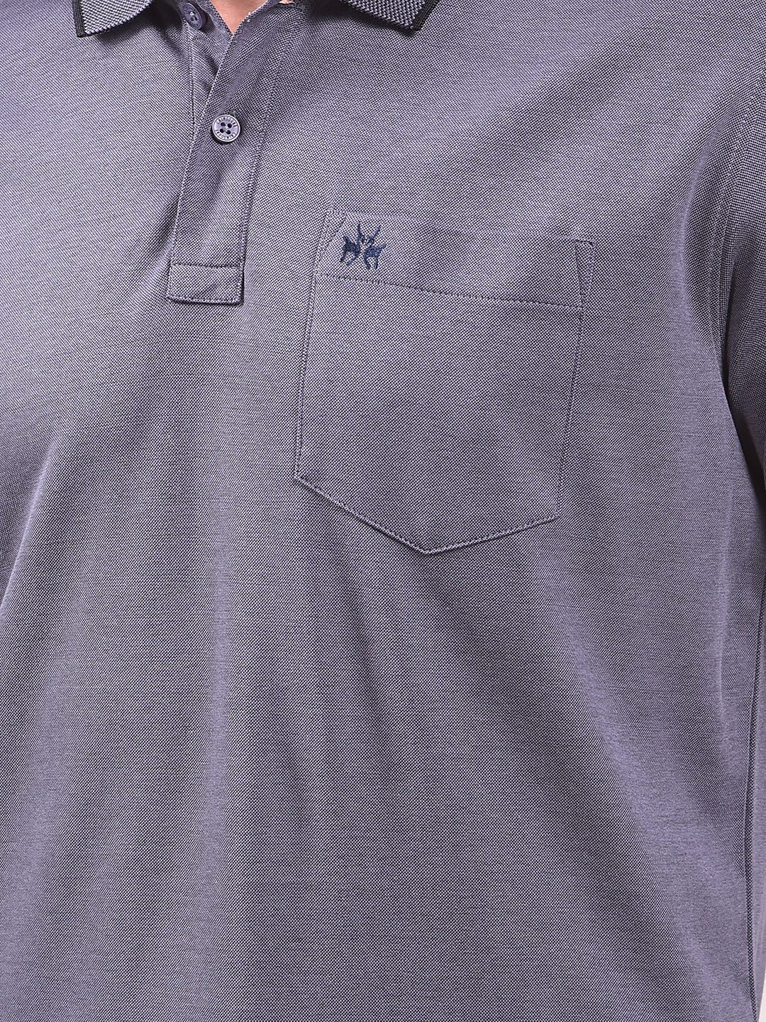 Blue Polo Neck T-Shirt