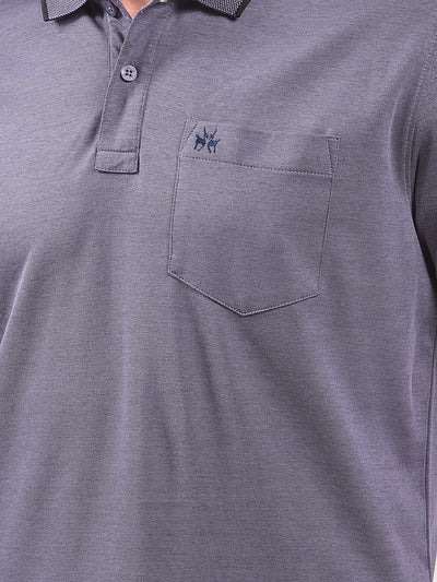 Blue Polo Neck T-Shirt
