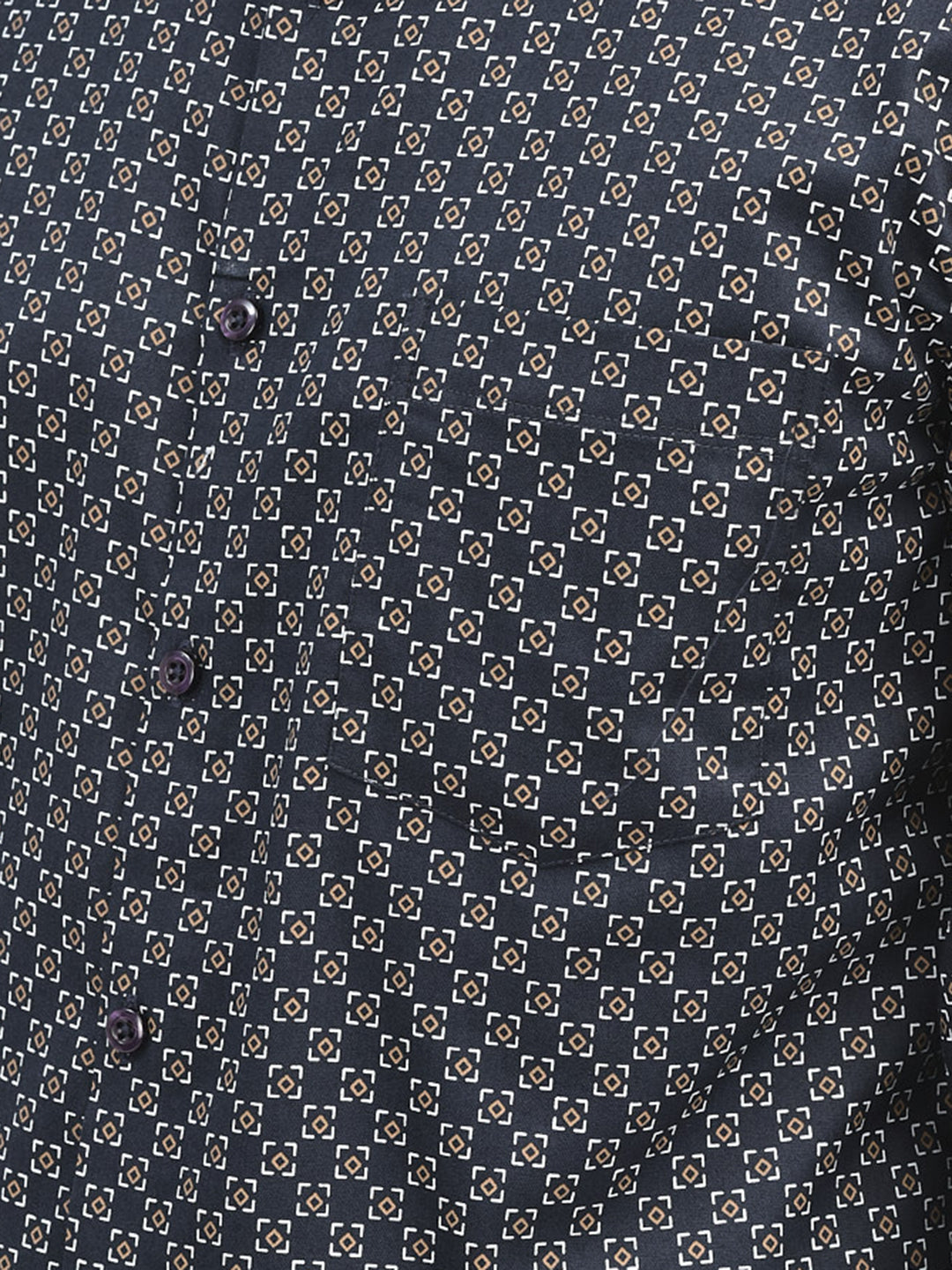 Navy Micro-Pattern Casual Shirt