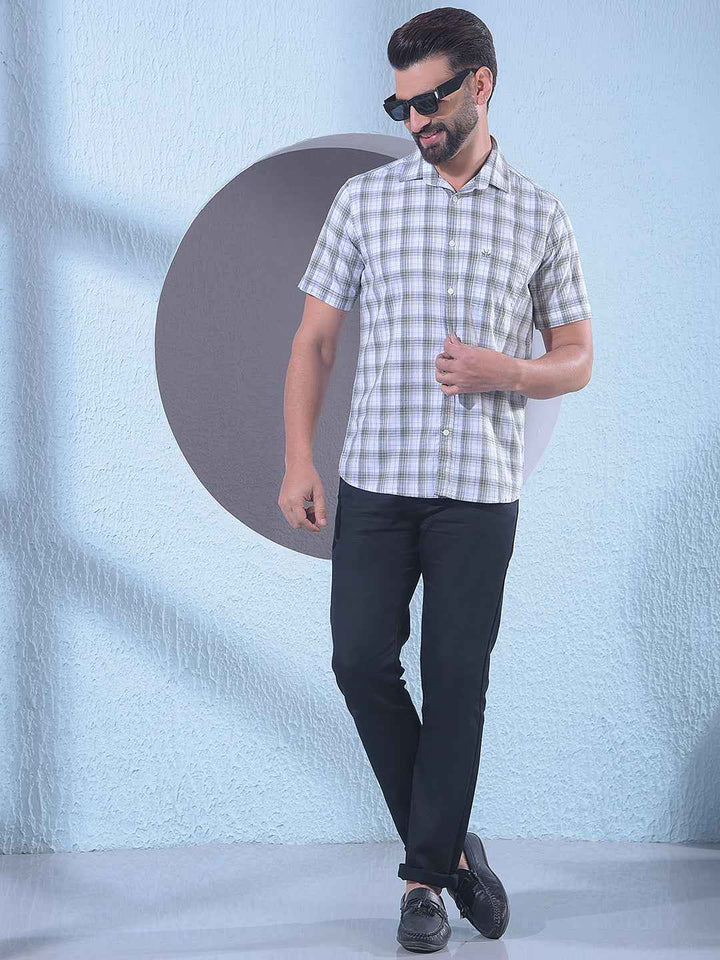 Green 100% Cotton Checked Shirt