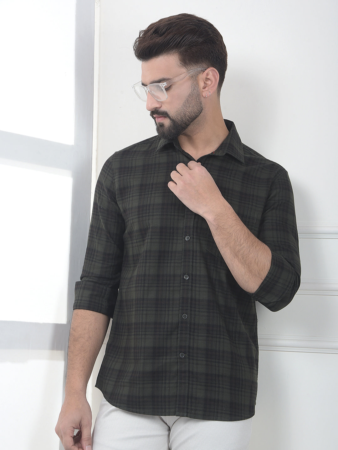 Apex Hunter Green Checked 100% Cotton Shirt