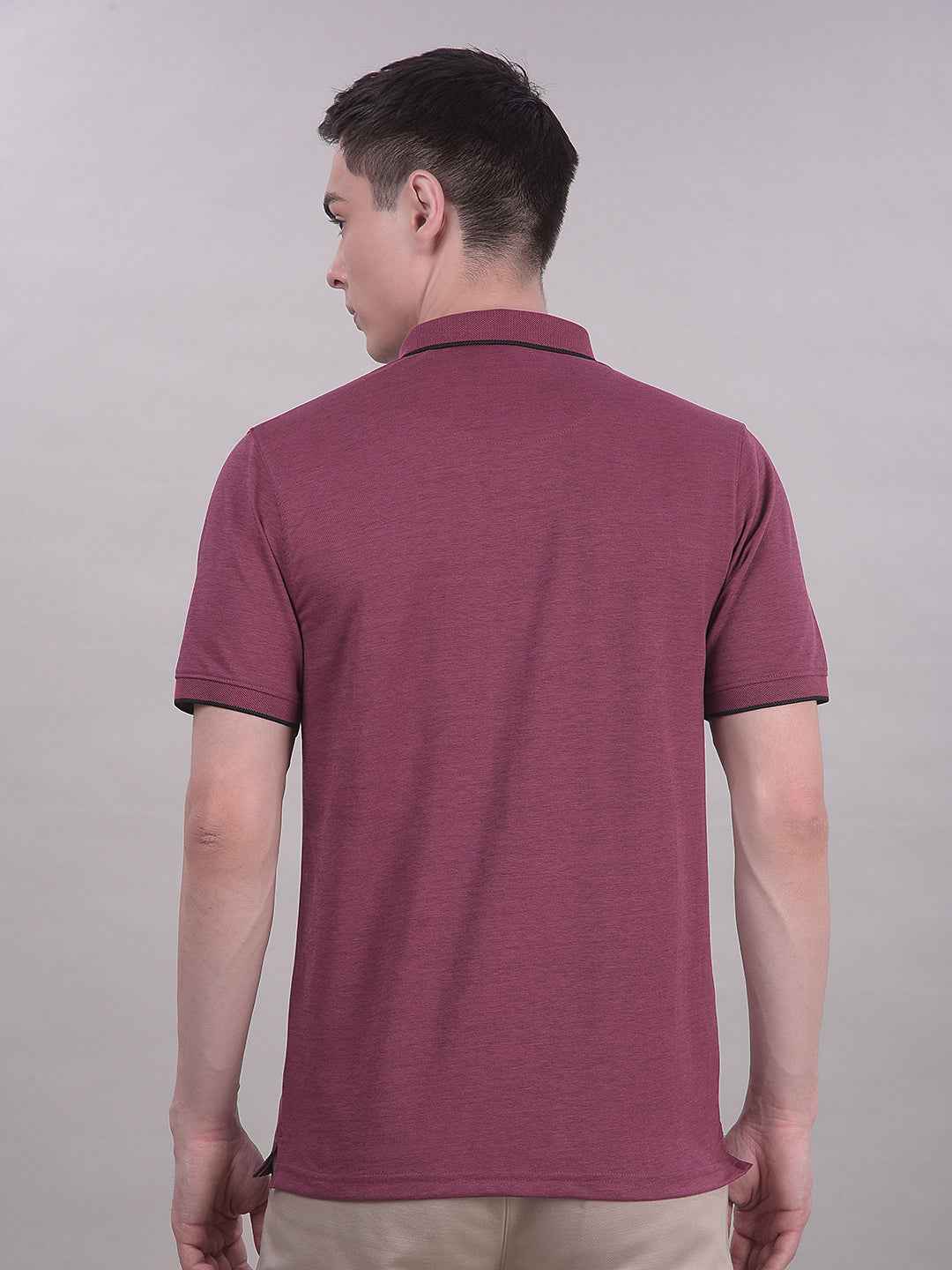Wine Polo Neck T-Shirt