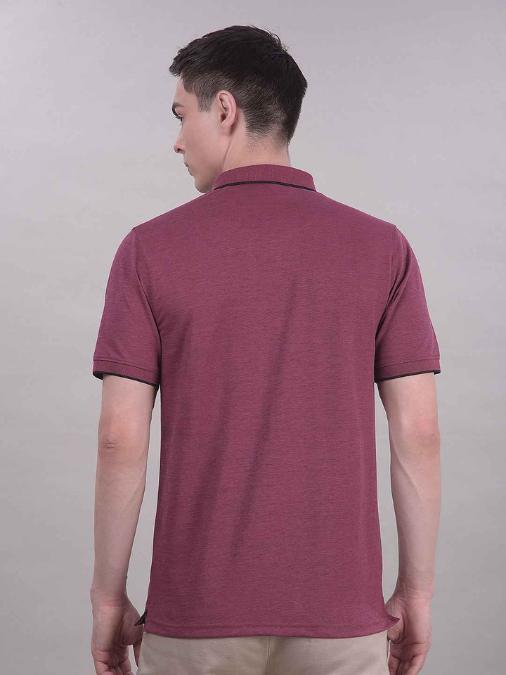 Wine Polo Neck T-Shirt