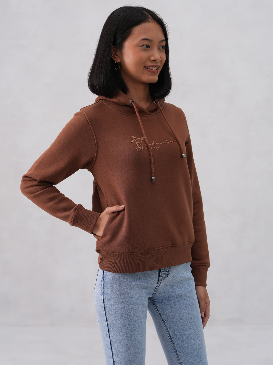 Brown Hooded Neck Sweatshirt