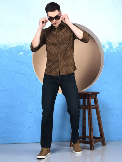 Rustic Brown Printed Shirt