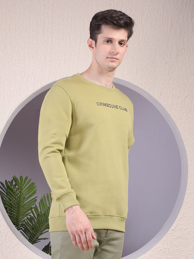Urban Style Olive Sweatshirt with Brand Logo