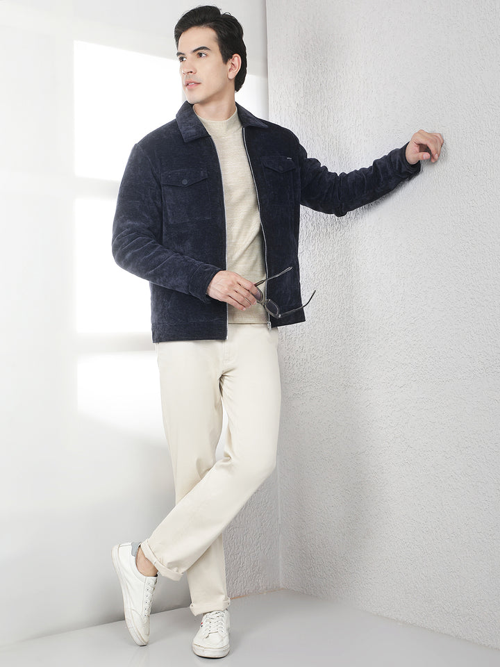 Navy Blue Cotton Shacket