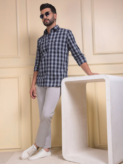 Chic Blue Checked Shirt