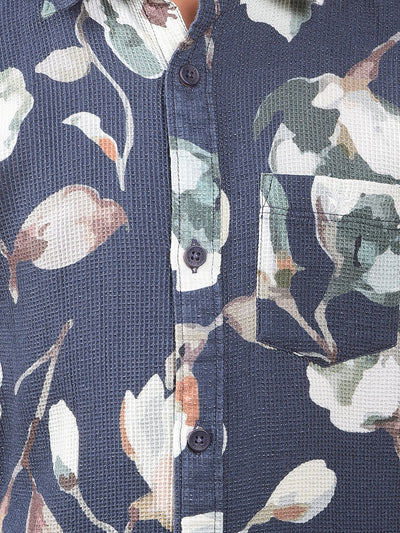 Green Floral Print 100% Cotton Shirt