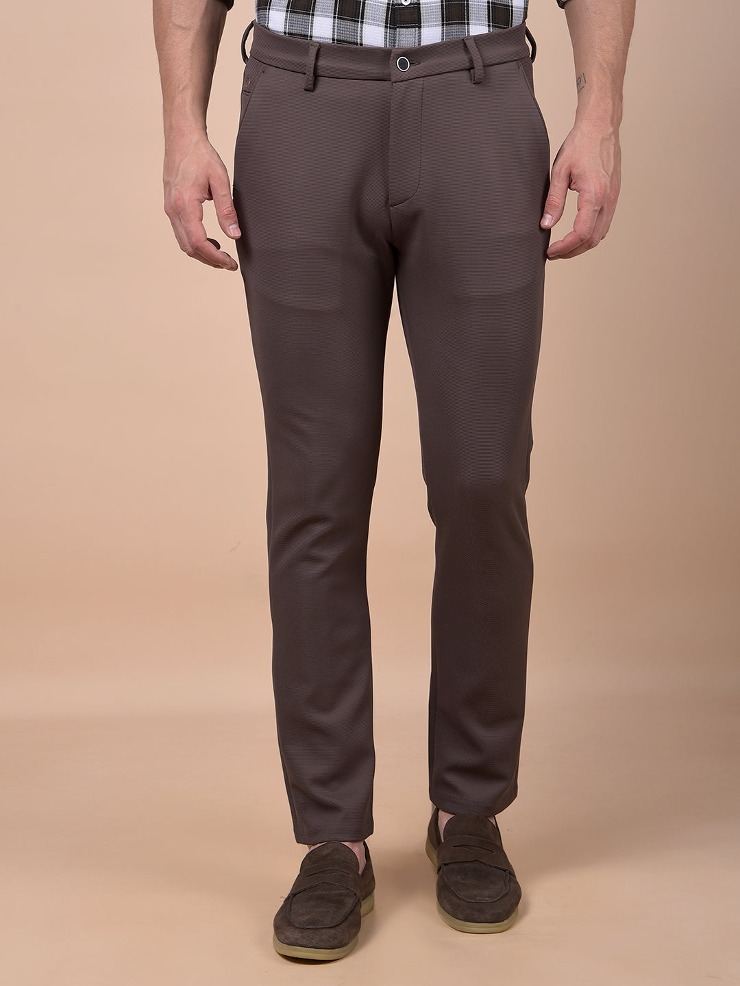 Modern Edgey Brown Knitted Trousers