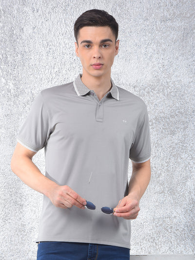 Grey Polo-Neck T-Shirt