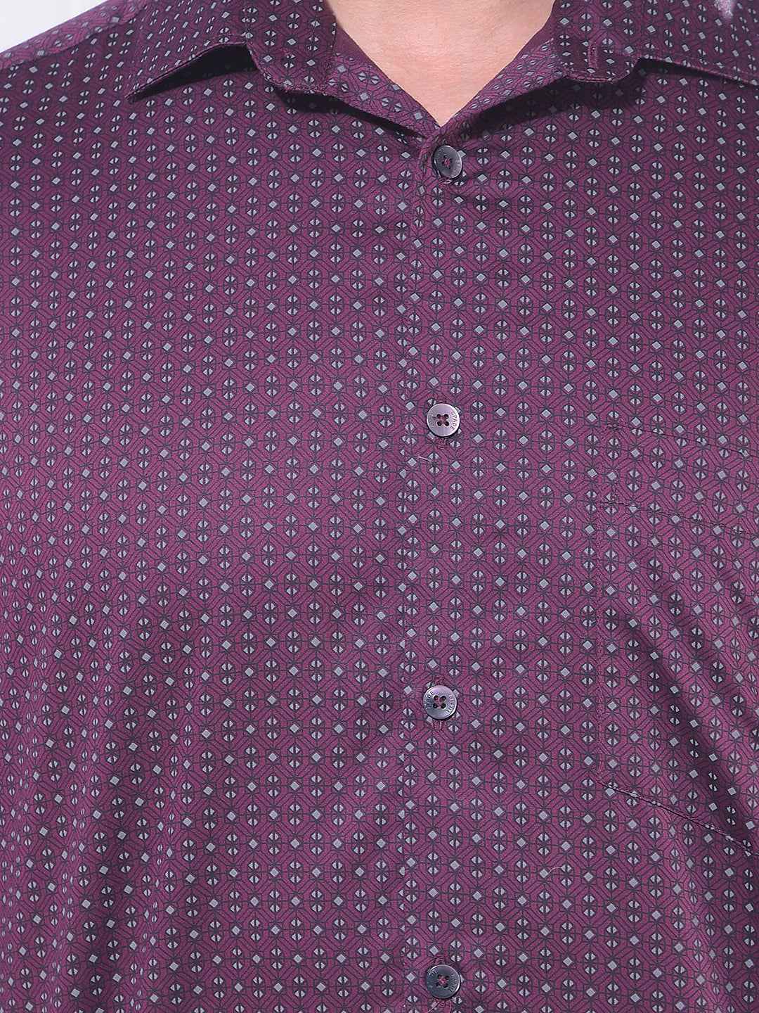 Wine Abstract Print Shirt