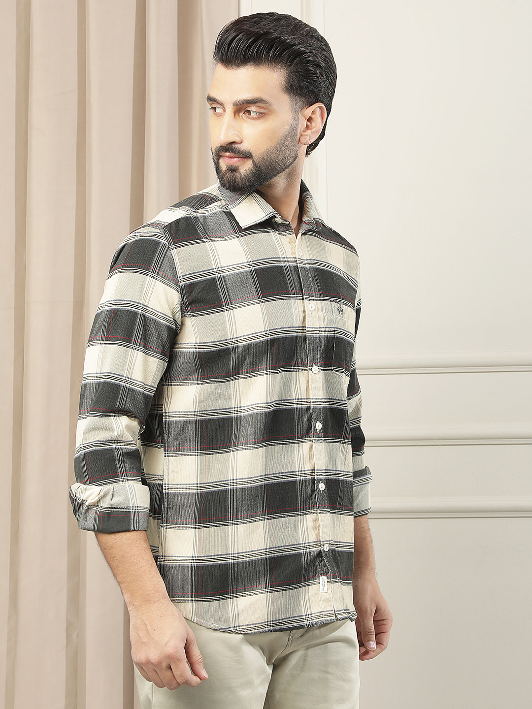 Green Checked Corduroy Shirt