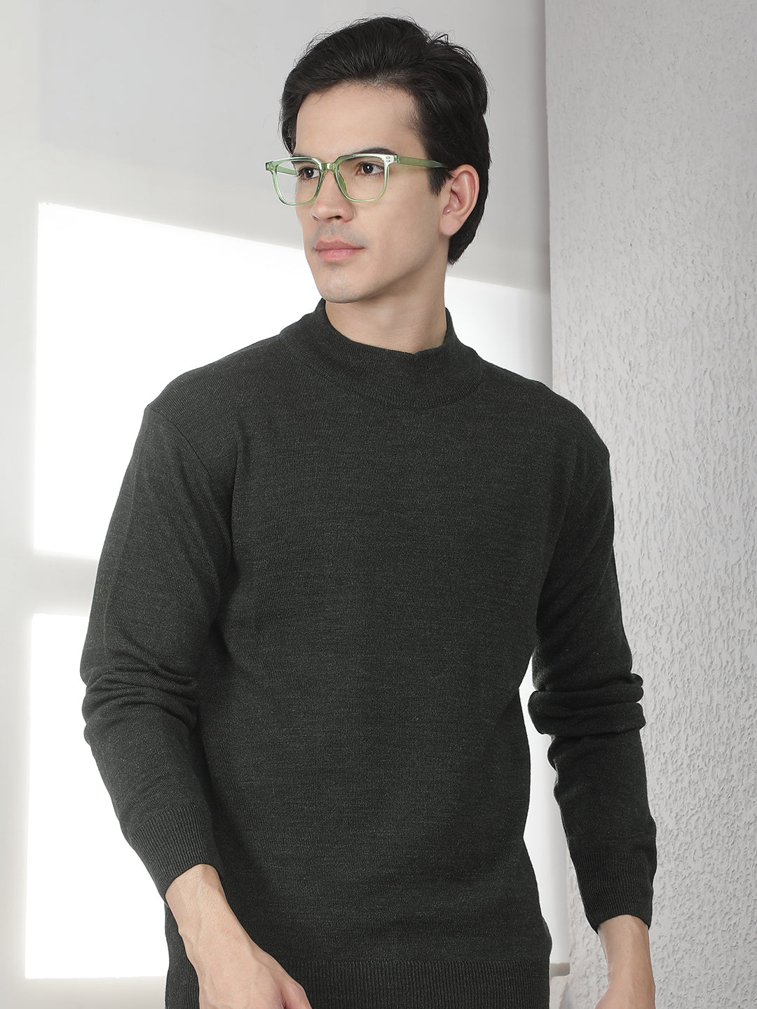 Green High Neck Sweater