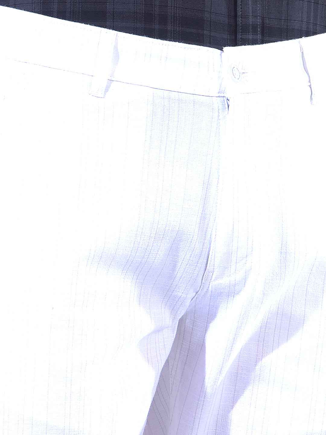 White Vertical Stripes Trousers