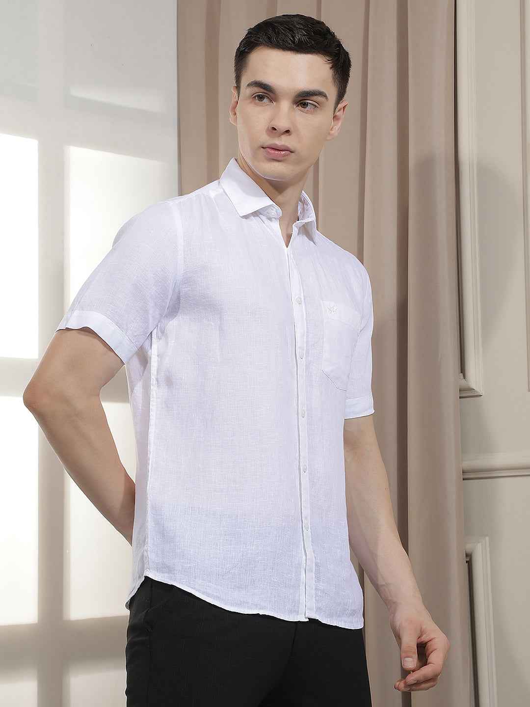 Crisp White Linen Shirt