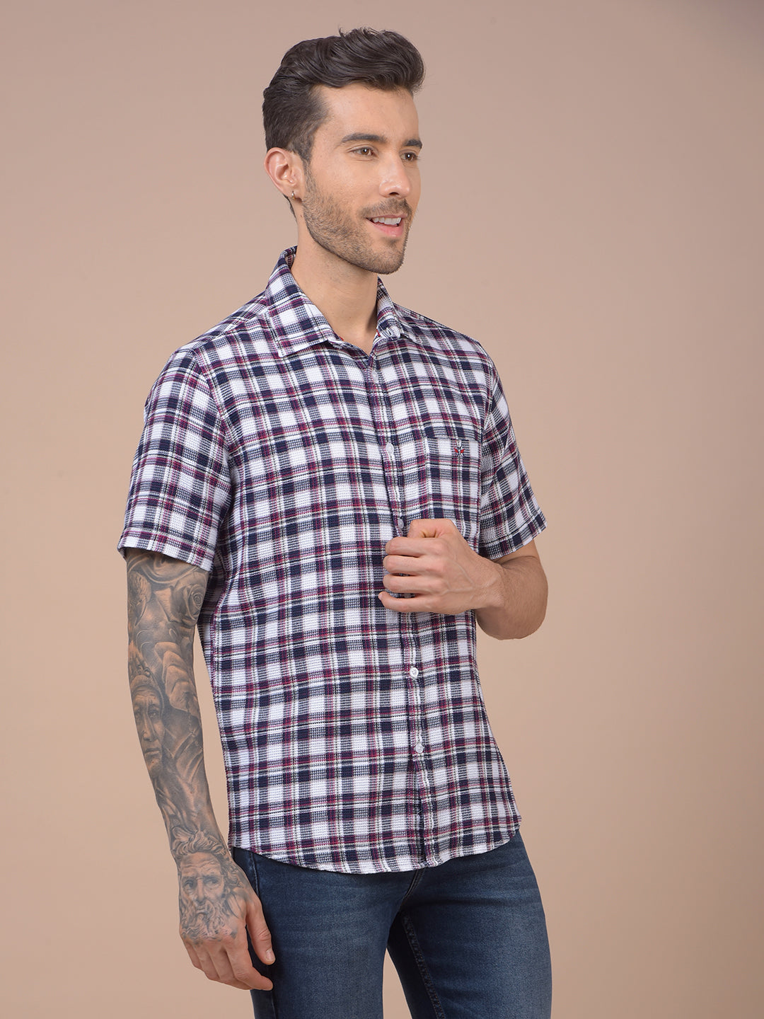 Red Checked 100% Cotton Shirt