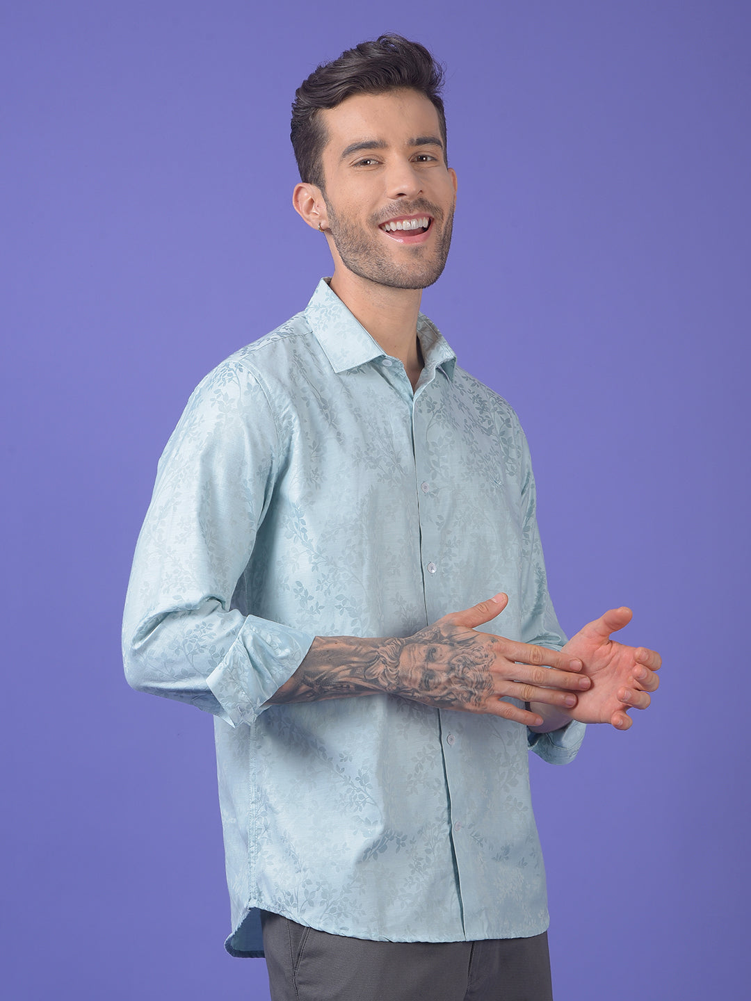 Green Floral Print Shirt