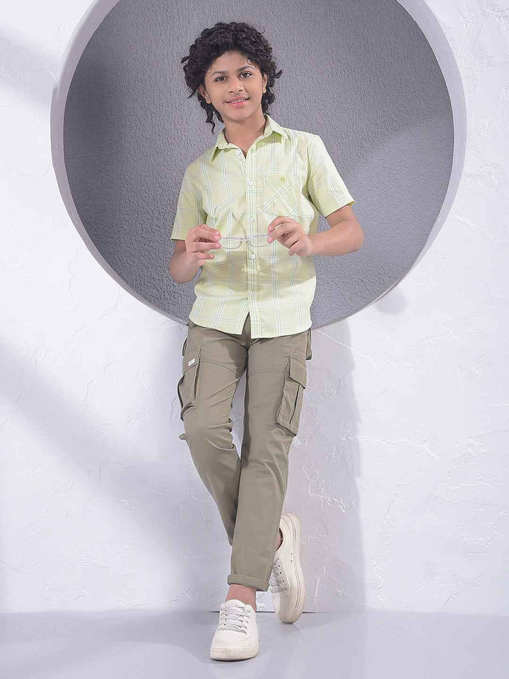 Green Checked 100% Cotton Shirt