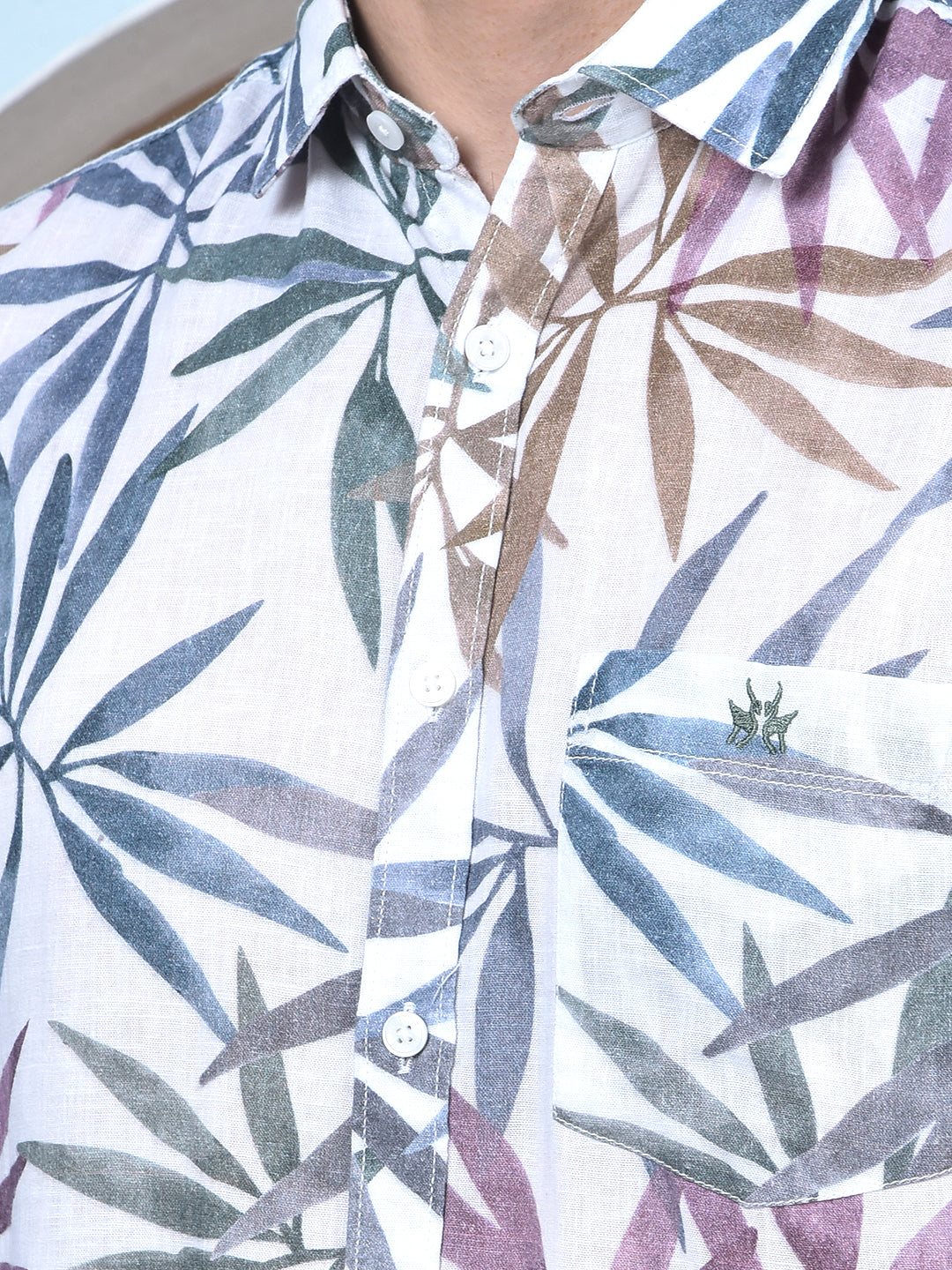 Multi-Color Printed Linen Shirt