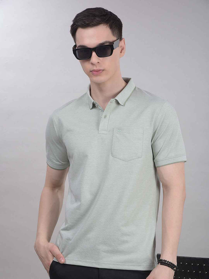 Grey Polo Neck T-Shirt
